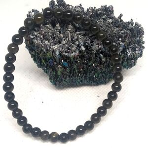 Super flashy golden obsidian crystal beaded bracelet